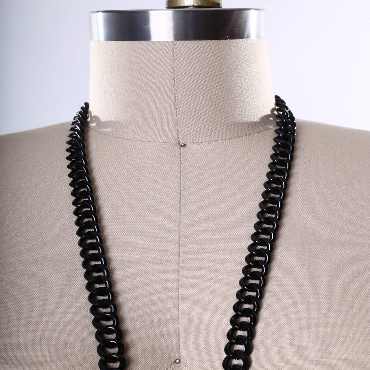 1 Yard 12mm Black Shiny Metal Fashion Chain Trim for Jewelry and Bag Straps
